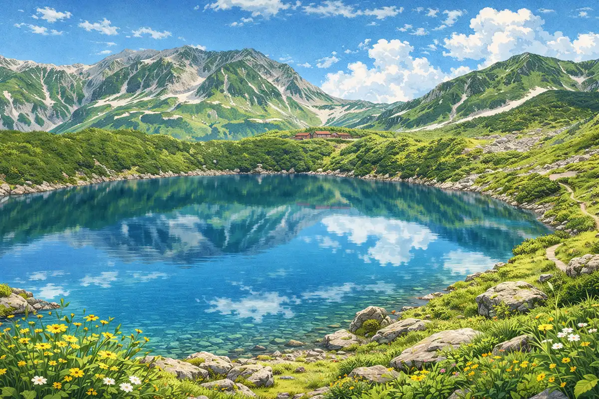 立山黒部アルペンルート みくりが池の絶景と夏の涼しい山の風景