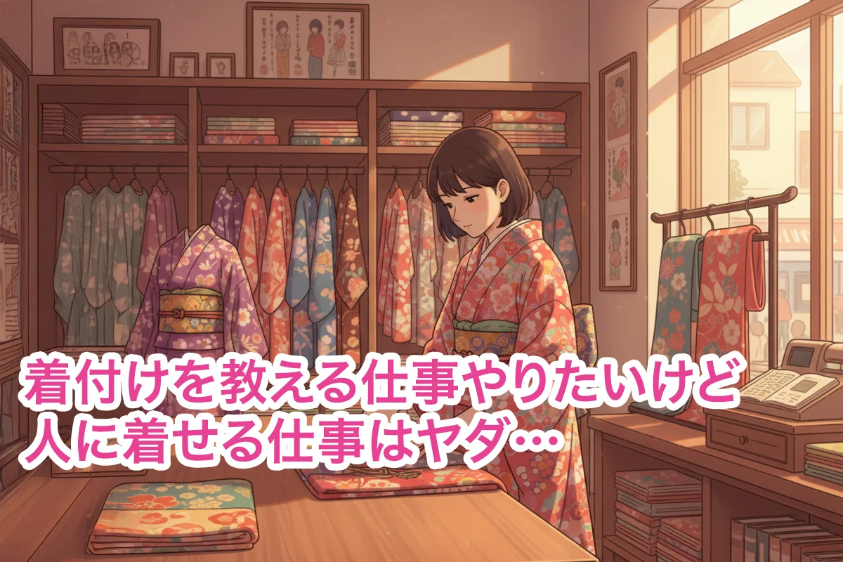 着付けを教える仕事はやりたいけど、人に着せる仕事はヤダ…