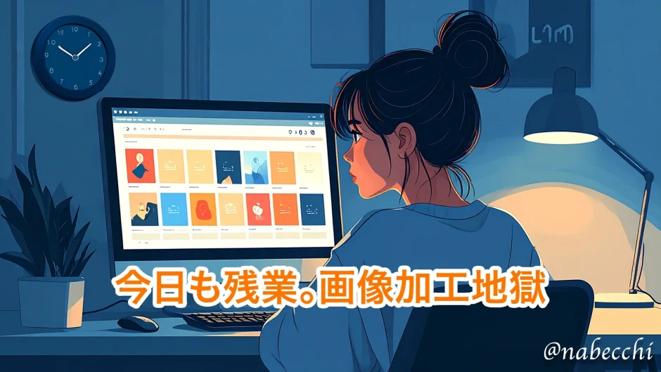 今日も残業。画像加工地獄