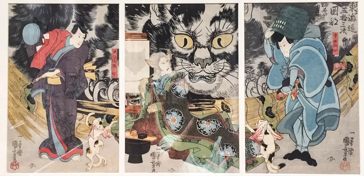 歌川国芳の猫の浮世絵 踊る猫