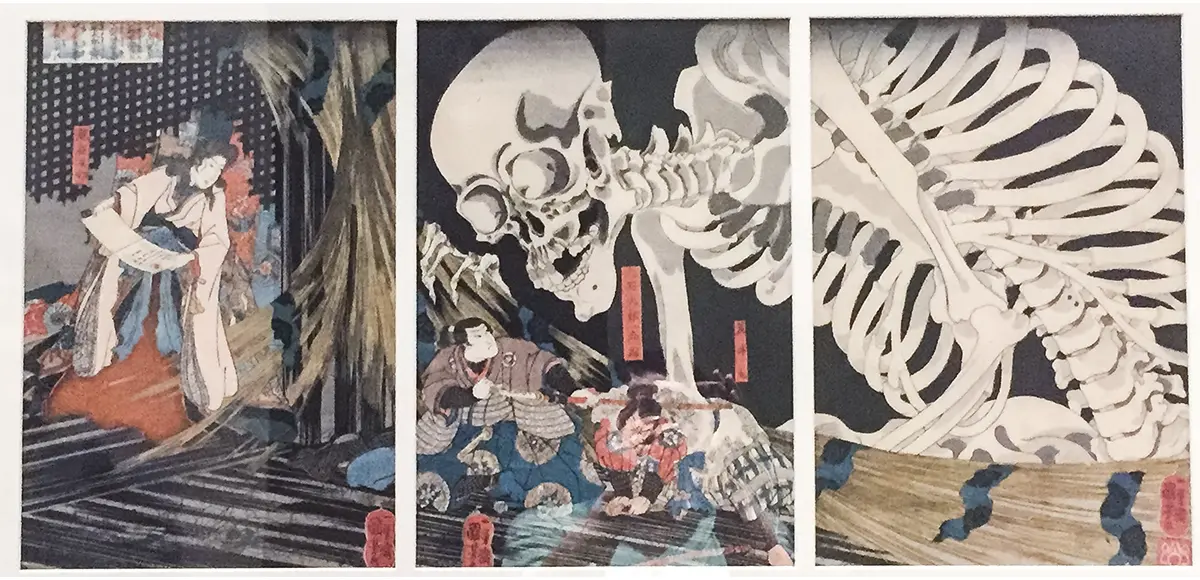 歌川国芳のドクロと武者の浮世絵