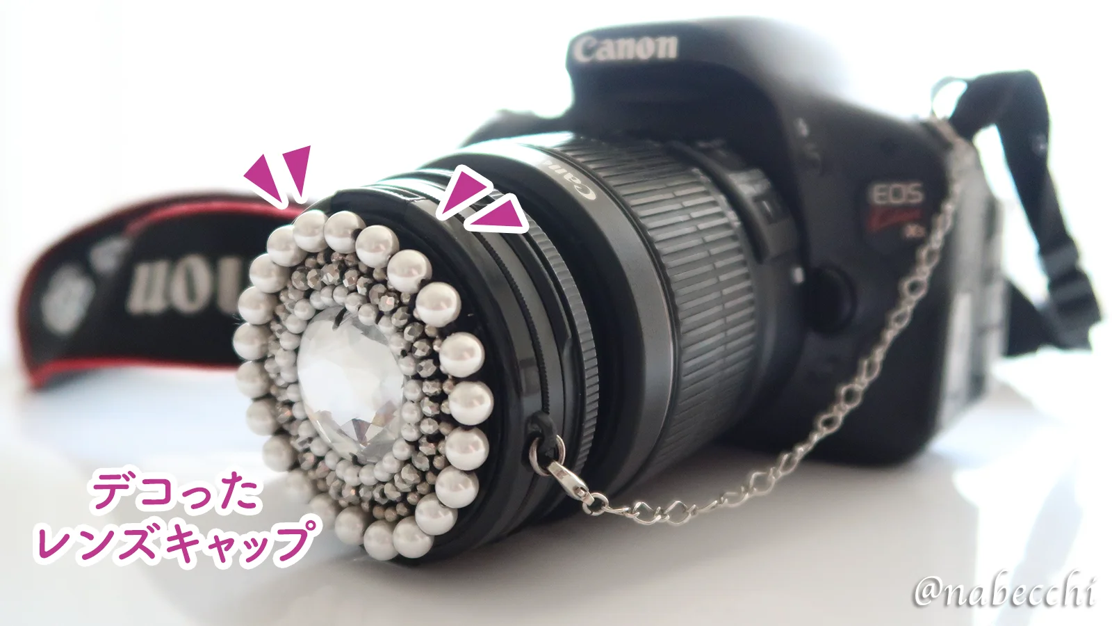 デコったレンズキャップ