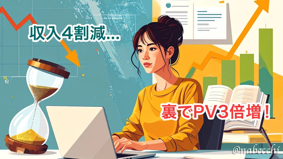 収入4割減...、裏でPV3倍増！