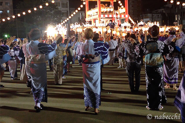 大江戸祭り盆踊り大会。有松絞り浴衣でGO！