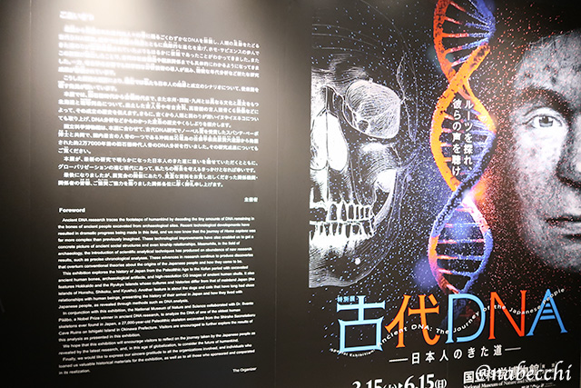 特別展『古代DNA』展示入口の様子